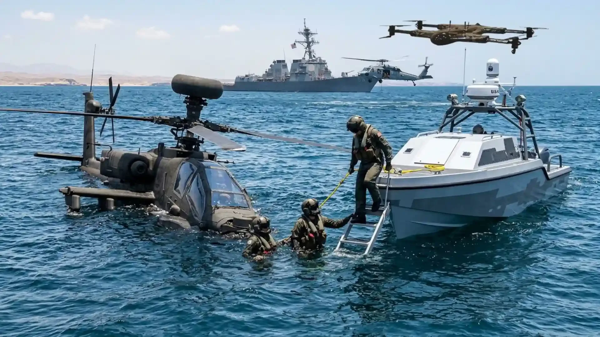 A Military Sea Drone Used for Aircrew Rescue